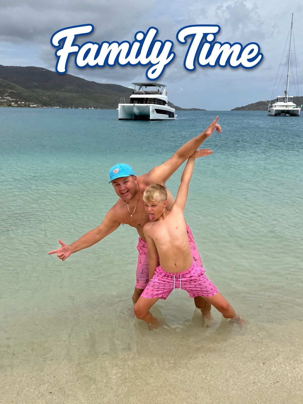 Family time on the yacht