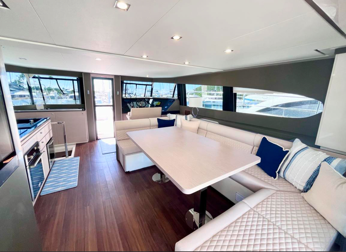 Yachti By Nature luxury salon and dining area interior